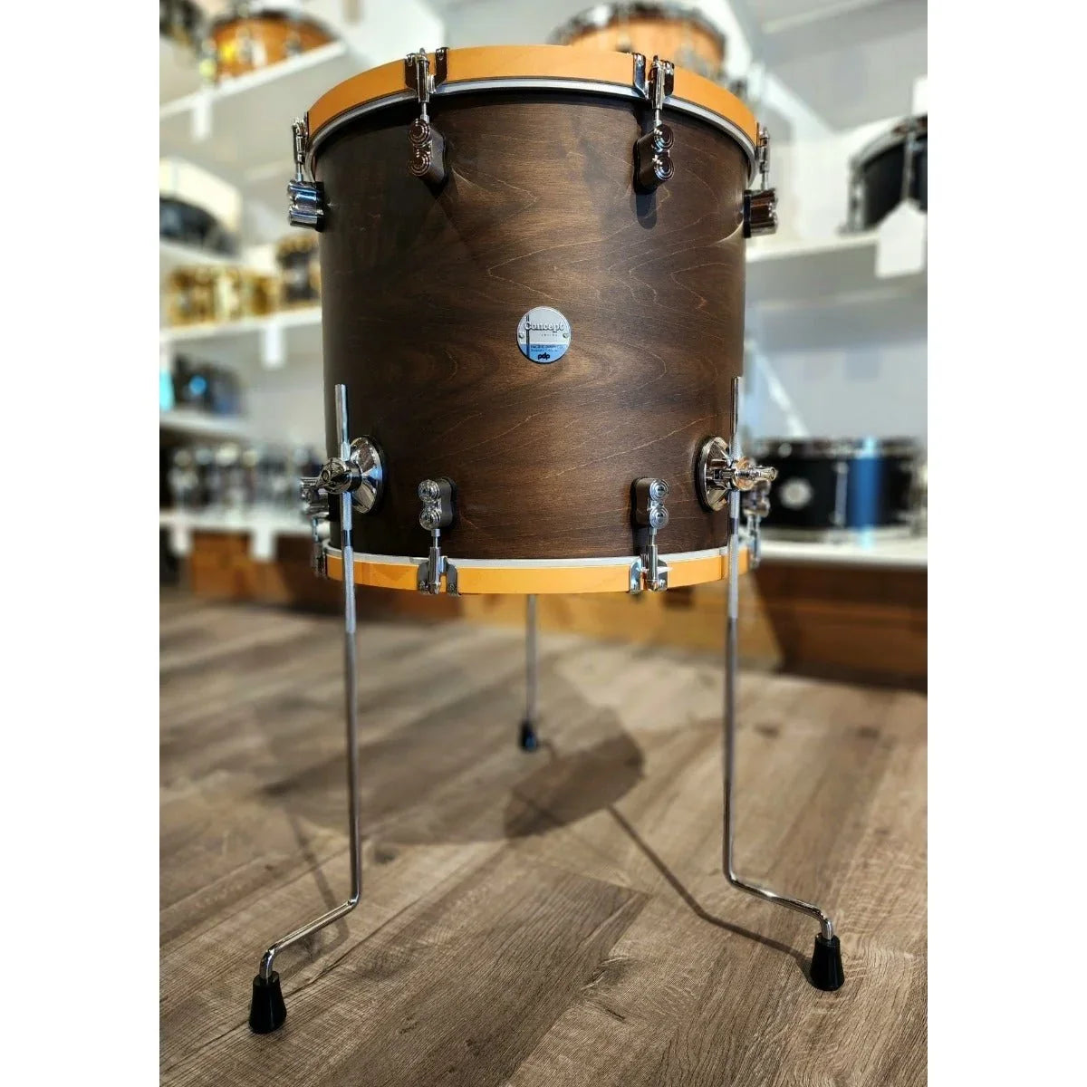 Used PDP Concept Classic Floor Tom 18x16 Walnut w/Natural Hoops