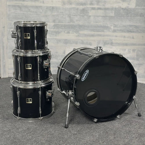 Used Yamaha Stage Custom 5pc Drum Set Transparent Black w/Mounts - Fair